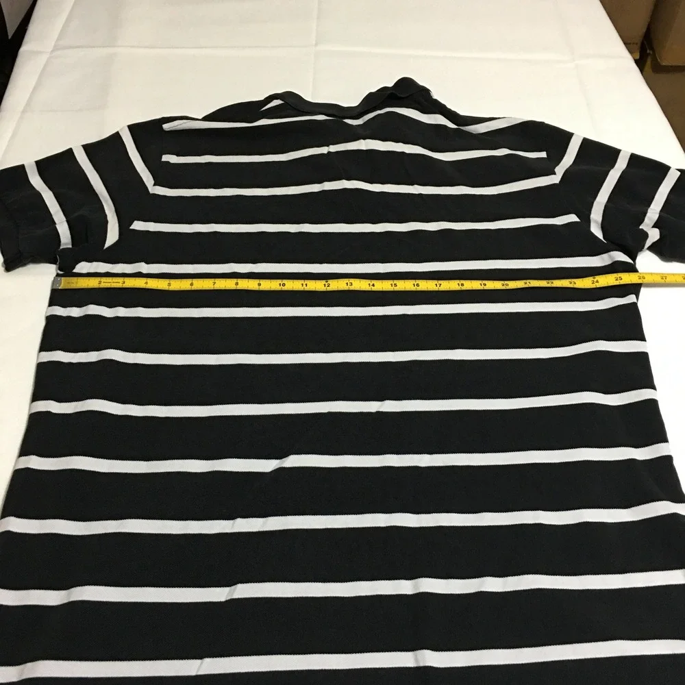 Polo Ralph Lauren Polo Shirt Mens 2XL Black Striped Preppy